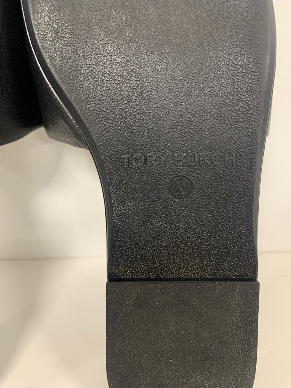 Tory Burch Black Slides with Gold Logo - Picture 6 of 6